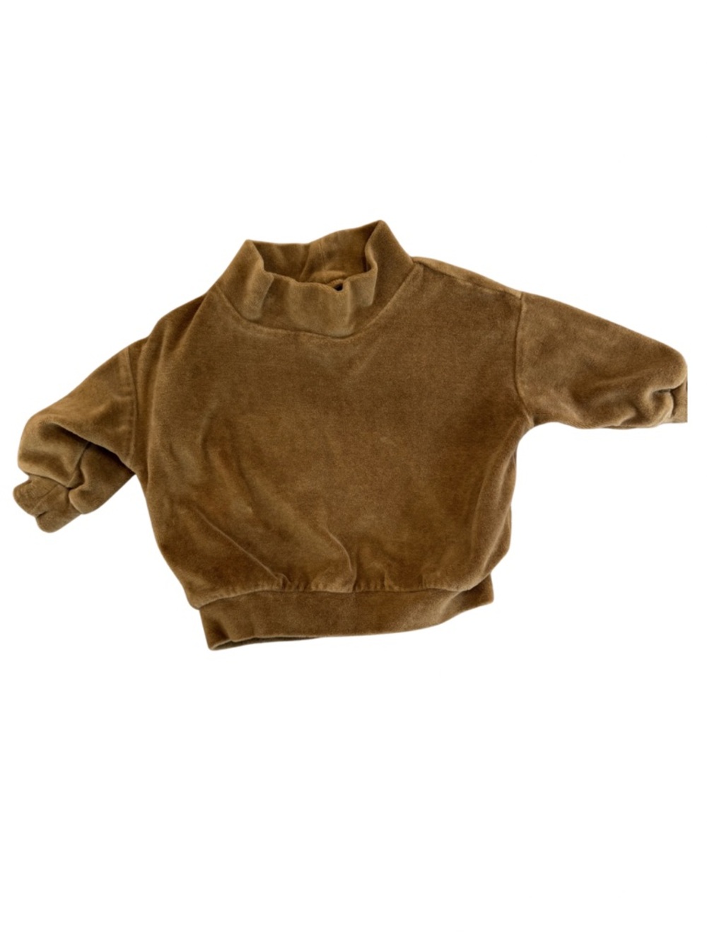 The Simple Folk Brown Plush Mock Neck Sweatshirt
